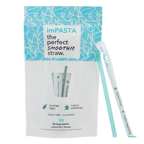 Pitillos biodegradables para smoothie, azul, 50 unidades miniatura 1