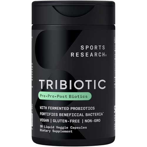 Sports Research Tribiotic 3-in-1 Pre Post & Probiotic 30 Liquid Caps