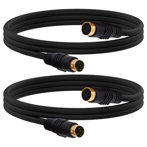 YARCHONN S-Video Cable 4 Pin Mini Din SVideo Male to Female Extension Cable,SVHS Lead Cord Male Connector for HDTV VCR DVD Projector Camera Camcorders -1.8M-2Pcs(Female)