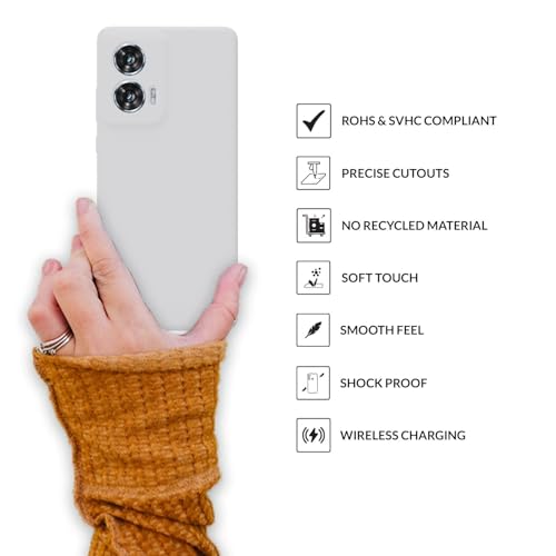 Image of SPRIG Compatible with Moto G96 Premium SilkTone Back Cover Drop Tested Shock Proof Mobile Case for Men, Women, Boys and Girls with Camera Protection (White)