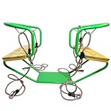 Doppelschaukel Metall Grün für 2 Kinder – Gondelschaukel Gesicht zu Gesicht – Höhenverstellbare Seile 1,1–2 m – Robuste Kinderschaukel Outdoor – Wetterfest mit Holzsitzen – Belastbar bis 70 kg