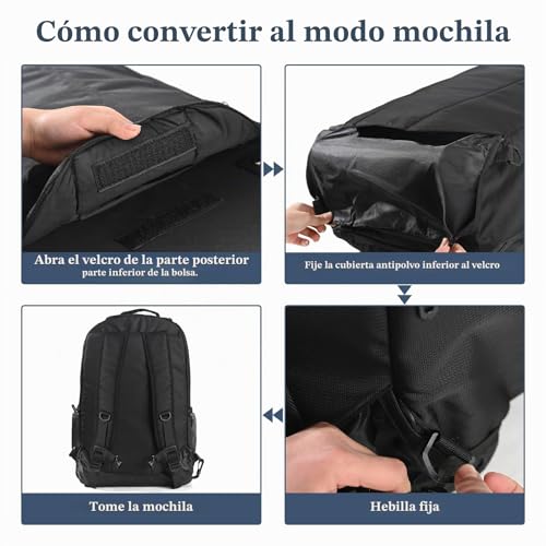 Miniatura 6 de Wirabo Mochila Con Ruedas, 15,6 Pulgadas, Maleta De Mano, Portátil, Bolsa De Viaje Con Ruedas, Mochila Grande Para Hombre, Trabajo, Universidad, Negro