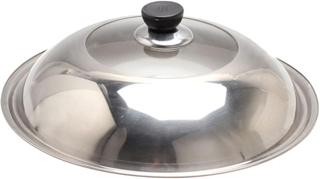 HEMOTON Stainless Steel Pot Lid Replacement Frying Pan Cover Cast Iron Skillet Lid Universal Lid for Pots Pans Skillets 28cm