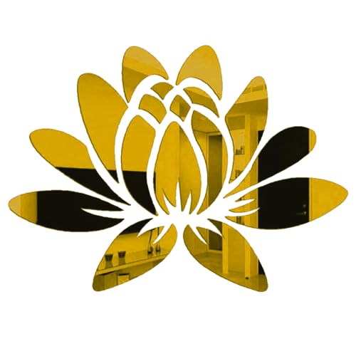 Image of Xtore Lotus Shape Wall Mirror for Home Decor (Pack of 1, Golden)