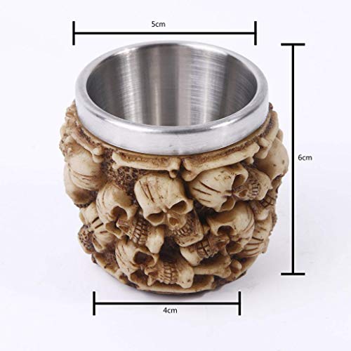 2 peças de canecas de café 3D Viking em aço inoxidável da Serable, canecas de café e caveira de osso