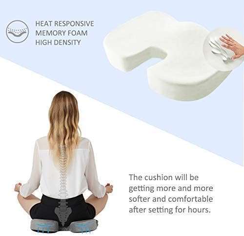 Coccyx Seat Cushion , Helps with Tailbone Sciatica Back Pain Relief, Cushion for Office Chair Car Seat Wheelchair - Black