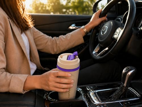 Image of Kitchivo Multipurpose Insulated Travel Mug - 350ml | Double Wall Stainless Steel Flask for Coffee, Tea & Milk | 100% Leak-Proof | Keeps Hot & Cold for Hours | Car Friendly (Soft Beige)