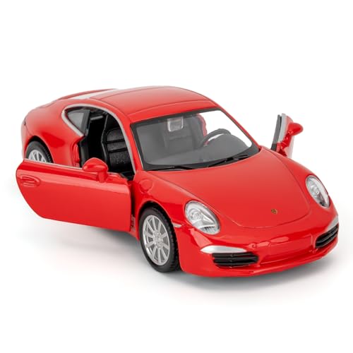 BGHSCA 1/36 Spielzeugauto, kompatibel mit Porsche 911 Diecast-Modellauto, Rückziehfahrzeuge für Kinder, Jungen und Mädchen ab 3 Jahren, Geschenk (rot)