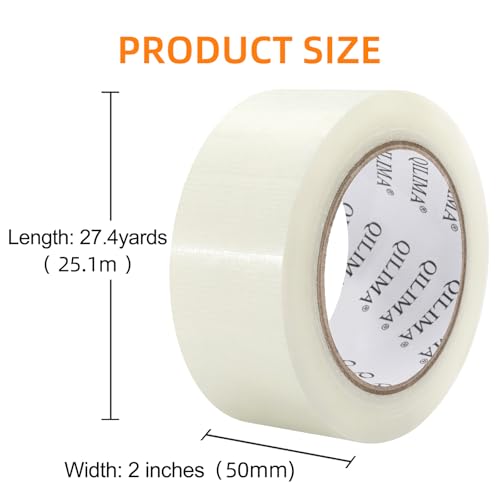 QILIMA Panzertape extra stark, 25.1 m x 50 mm – Wasserdichtes Reparaturband für innen & außen gewebeverstärktes Reparaturband, 1 Rollen (Transparent)