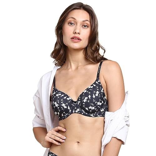 Van Heusen Women's Polyamide Wired Classic T-Shirt Bra (ILIBRBLXPMGA22003_Black_36C)