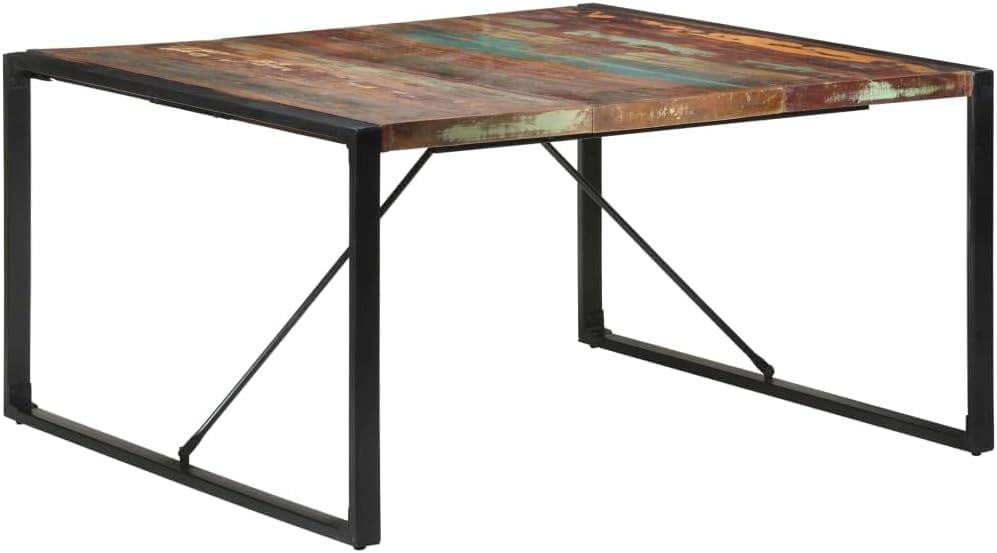Table industrielle 140x140 cm idéale pour repas sur grand balcon et loft