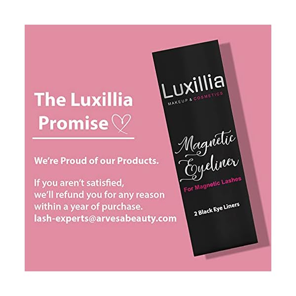 Luxillia Black Magnetic Eyeliner for Magnetic Eyelashes, Upgraded Strongest Hold, Most Natural Look, Waterproof, Smudge Proof Liquid Liner (Pack of 2)