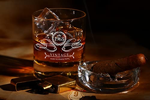 Paris Product. Vintage 1963 Aged To Perfection 60 Whiskey Glass + 2Oz Shot Glass For Men, 60Th Birthday Gift For Men, 60Th Birthday Decorations For Men, 60Th Birthday Gift Ideas, 60Th Party Favors #TOP5