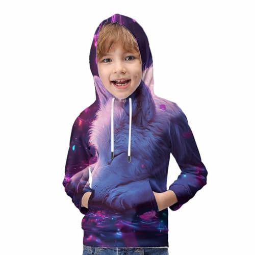 Sweat à capuche imprimé 3D manches longues pull streetwear ado - 5
