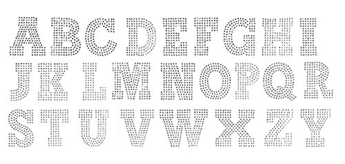 Pick Any 10 Letters - Large Block Jersey Varsity Alphabet Letters A To Z Clear Rhinestone Iron On Hotfix Transfer Bling Diy #TOP9