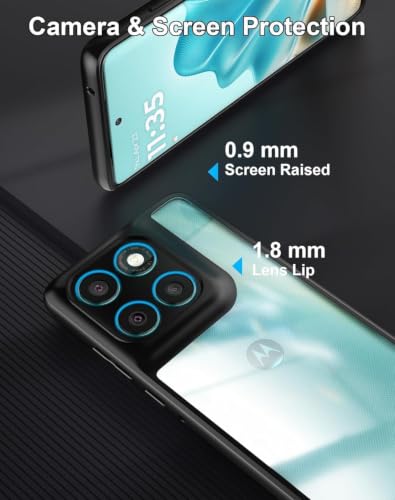Image of VONZEE Clear Back Case Cover for Moto Edge 60 Pro 5G | Shockproof Design | Hard Back Cover Case for Moto Edge 60 Pro 5G (PC & TPU, Black)