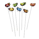 NUOBESTY Butterfly Garden Stakes Decor,Fake ButterfliesOrnament Yard Decorations,3D Butterflies Stak