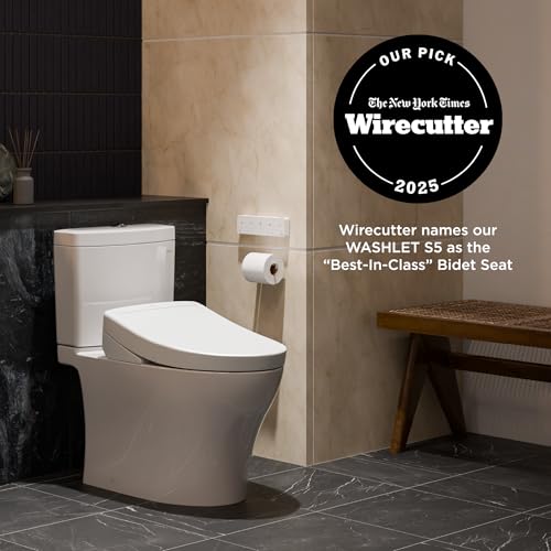 Image of TOTO WASHLET S5 Electronic Bidet Toilet Seat with Instantaneous Water Heating, PREMIST and EWATER+ Wand Cleaning, Elongated, Sedona Beige - SW3446#12