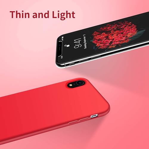 Image of mobistyle Apple iPhone XR Soft Silicone, Rubber Silicone Back Cover, Back case, Plain Cover case Red