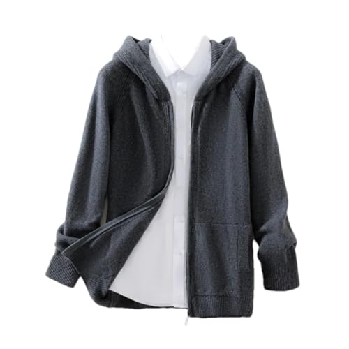 Wool Sweater Men's Hooded Zipper Cardigan Business Casual Knitted Solid Color Long Sleeved Top