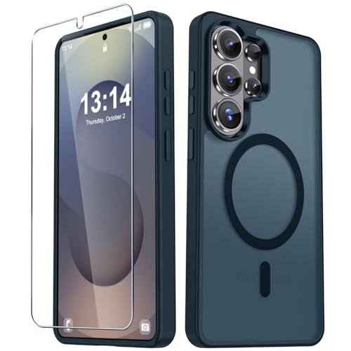 Image of for Samsung Galaxy S26 Ultra Case, Matte Magnetic Phone Cover, Navy Blue | Fit for MagSafe, Screen Protector included, Shockproof Military Grade Protection, Translucent Frosted Back