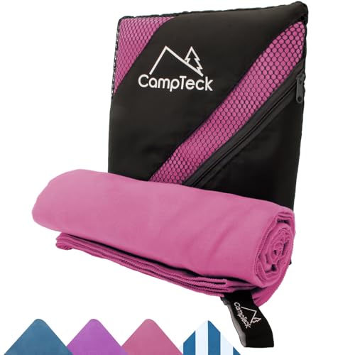 CampTeck U7304 Large (180x80cm) Lightweight and Compact Quick Dry Microfiber Travel Towel for Sports, Gym, Beach, Swimming, Yoga, Camping - Pink