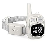 PATPET Dog Training Collar - IPX7 Waterproof Static Collar for 8-100lbs Small Medium Large Dogs Rechargeable Training Collar with 3 Safe Modes, White