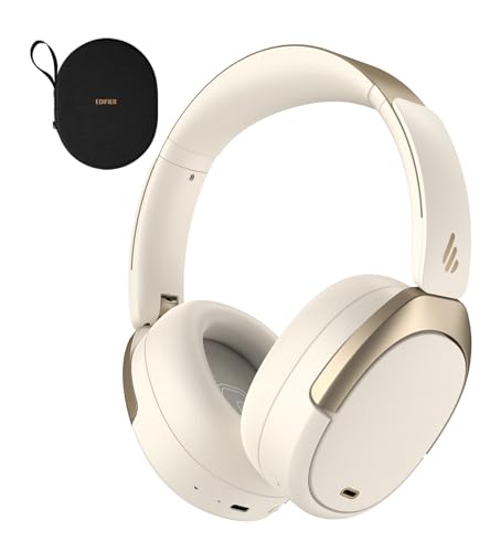 Edifier WH950NB Hybrid Active Noise Cancelling Headphones - LDAC Codec with Hi-Res Audio and Custom EQ via App after 55H Playtime with Foldable Wireless Over-Ear Bluetooth V5.3 Headphones - Ivory