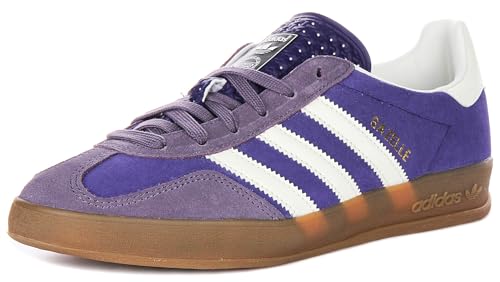 Image of adidas Gazelle Men's 3 Stripes Logo Classic 90S Sn Trainers (Purple White, US 5)