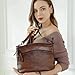 HESHE Crossbody Bags for Women Leather Purses with Multi-Pockets Vintage Cross-body Bag Ladies Small Satchel Shoulder Handbags Hobo Bag (Coffee)