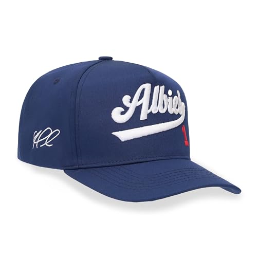 Ozzie Albies Atlanta Baseball Hat | Officially Licensed MLBPA Adjustable Snapback Cap, Embroidered Performance Curved Brim Hat for Men, Women & Kids Navy