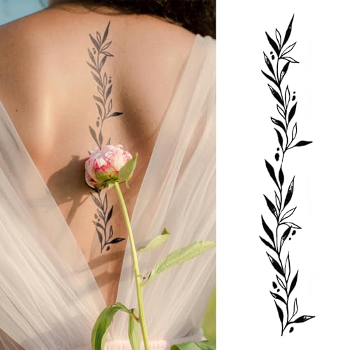 WEEKINK Long Vine Temporary Tattoo – Realistic Botanical Branch &