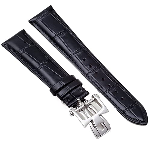 Band de montre en cuir authentique 20mm 22mm noir marron vachette homme femme - 3