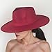 Wide Brim Vegan Felt Rancher Hat for Adults - Unisex Fedora Hat with Adjustable Inner Drawstring