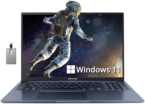 ASUS Vivobook 16 16” FHD Business Laptop, AMD R7-5800HS Processor, 24GB RAM, 512GB PCIe SSD, AMD Radeon Graphics, 720p HD Camera, Win 11, Blue, 32GB Hotface USB Card