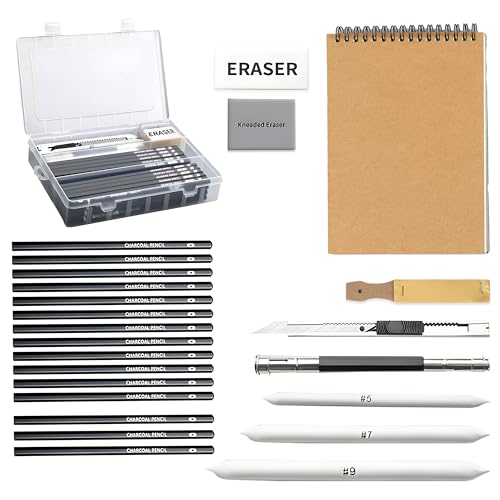 Image of Sketch Pencil Set, Drawing Pencil Set and Shading Tool Kit for Artists, Perfect Sketching Kit of Charcoal Pencils and Shading Art with Carry Box and A5 Sketch Book (48 Pieces)