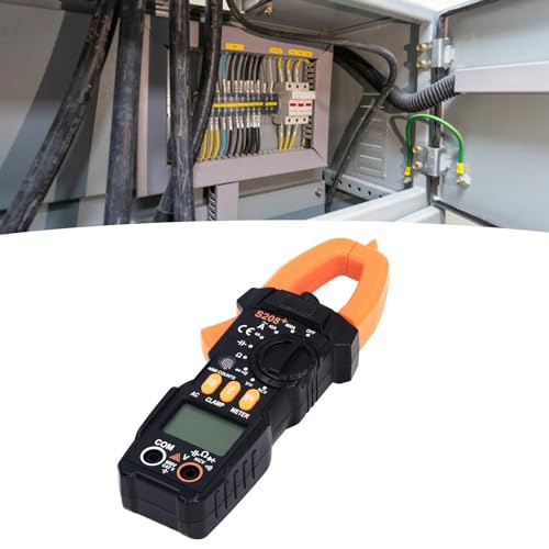 Multímetro de pinza digital, de 2 a 600A AC DC, medidor de voltaje, capacitancia con linterna LED miniatura 5