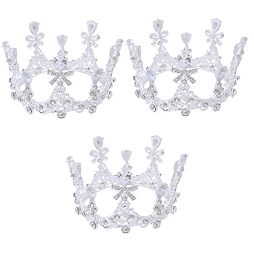 Corona infantil y tocados de novia de cristal, tiara para niños y mujeres en aleación barroca 1