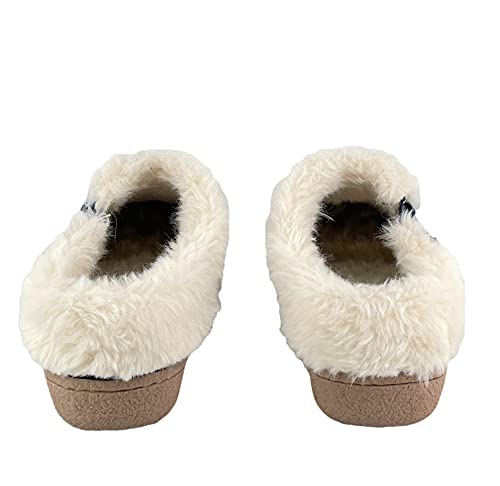 Clarks Womens Suede Leather Slipper with Gore and Bungee JMH2213 - Warm Plush Faux Fur Lining - Indoor Outdoor House Slippers For Women (7 M US, Navy)4