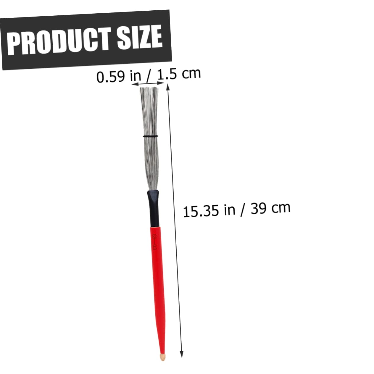 OFFSCH 1 Pair Maple Drumstick Brush Set Carbon Steel Wood Handle Drum Brush for Jazz Drums Red
