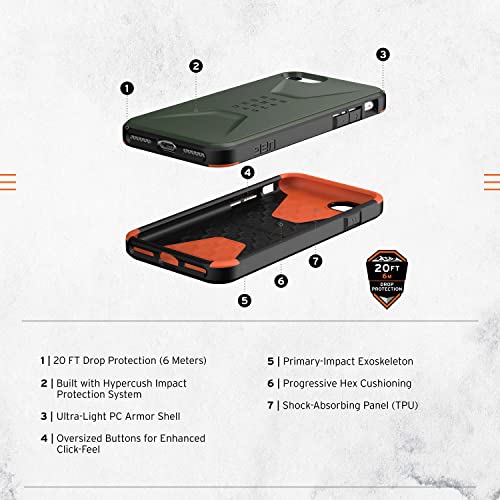URBAN ARMOR GEAR UAG Designed for iPhone SE (2022) Case [4.7-inch Screen] Sleek Ultra-Thin Shock-Absorbent Civilian Protective Cover, Olive by URBAN ARMOR GEAR - Image 3
