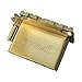 OVSAL 10.5mm Electric Guitar Bridge with Zinc Alloy Saddles Brass Block 2 Point Tremolo Bridge Compatible with Strat St 6 String Electric Guitar Replacement Parts（Glossy Gold）