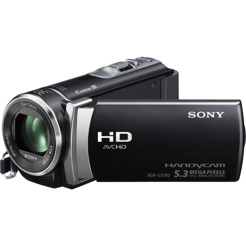 Sony HDR-CX190 Camcorder 5.3MP with 25x Optical Zoom CMOS, 25.4/5.8 mm 1/5.8 2.5-62.5 mm MS Pro-HG Duo, SD, SDXC, 2.7-Inch LCD Black (Renewed)