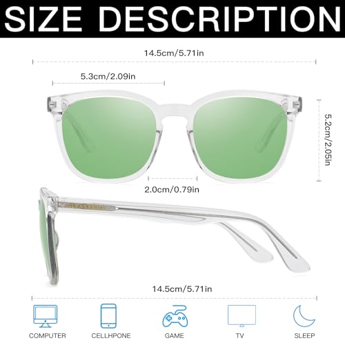 Image of Sleep Glasses for 99.9% Blue Light Glasses Dual AR Coatings Green Lens for Computer Gaming Reduce Eyestrain