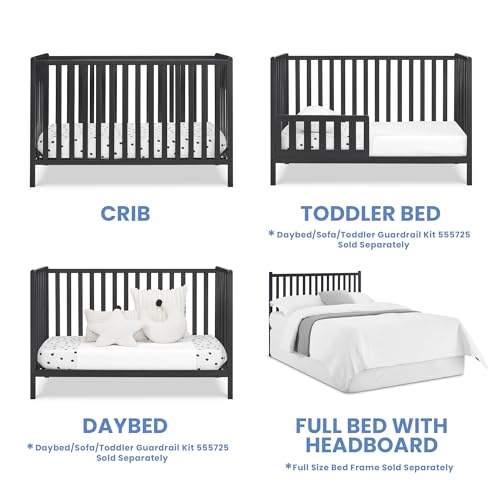 Delta Children Heartland 4-in-1 Convertible Crib, Black - image 4