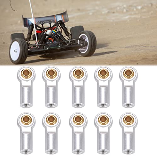 VBESTLIFE 10pcs RC Car Link Rod End, Aluminium M3 Metall Kugelkopf Kopf Joint Link Rod End Holder oder AXIAL SCX10 1/10 RC Car (Silber)