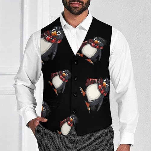 Penguin Mens Slim Fit Suit Vest Dress Waistcoat Casual Business Vest2