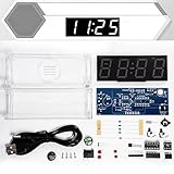 Diy Electronics Project Interaktives digitales Röhrenuhr-Set mit einstellbaren Farbdisplay-Funktionen (weiß)