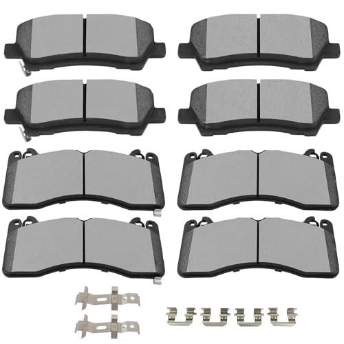 Image of SCITOO D1793 D1792 Front Metal & Rear Ceramic Brake Pads Sets w /Hardware Replacement For Ford For Mustang 2022
