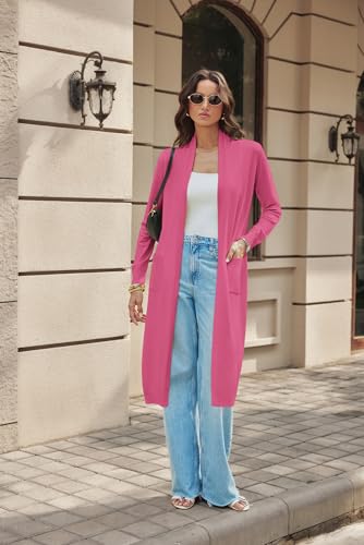 Image of GRACE KARIN Essential Solid Open Front Maxi Long Knitted Cardigan Sweater for Women